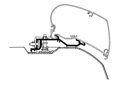 Thule kiinnityssarja Ducato 2007-L3H2-L4H2,Ducato/Jumper/Boxer,3,75 m-4,0 m - Kattomarkiisien kiinnityssarjat - 9219 - 1