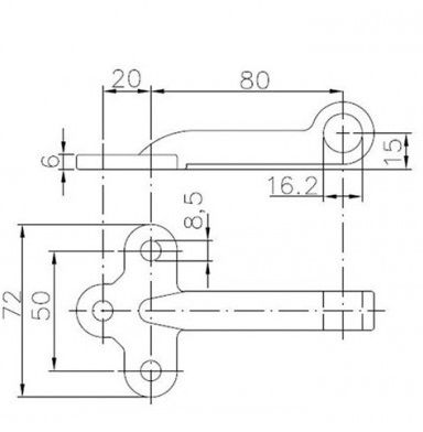 Vastakappale 100/72mm hakaan - Hevostrailerit/Saranat/Lavalukot/Kaasujo - 12481 - 2