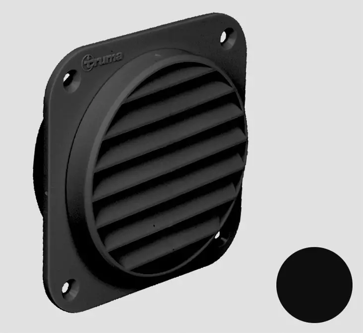 Kääntyvä ilmaritilä SCW 2, musta - Ilmakeskuslämmityksen asennustarvikkeet - 14441 - 1