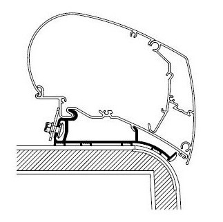 Thule kiinnityssarja Hymer 2013, Nova 4,50 m - Kattomarkiisien kiinnityssarjat - 11932 - 1