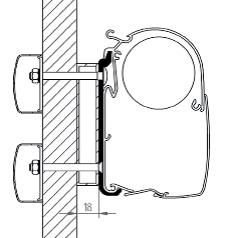 Thule kiinnityssarjan korokesarja Dethleffs G Globebus, 5200/5002/5003 - Markiisien lisävarusteita Thule - 7082 - 1