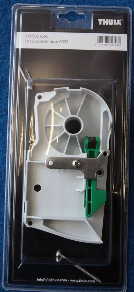 Thule päätylevy 5003 (oikea+lukitsin) - Markiisien varaosat Thule - 1132 - 2