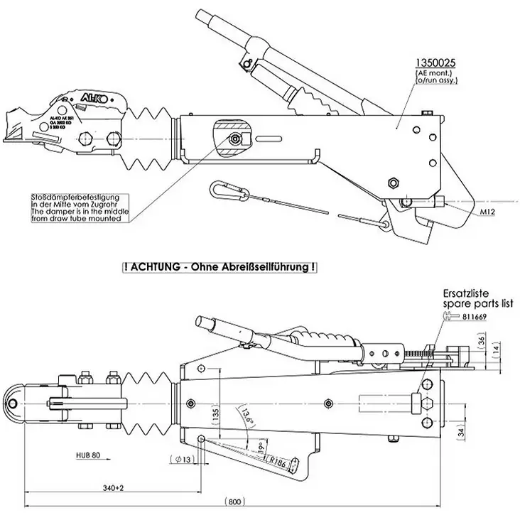 Työntöjarru 2,8 VB Sopii Dinolift vetopää 230 t ja 260xt - AL-KO - 1962 - 1