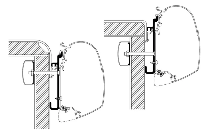Thule kiinnityssarja Rapido Serie 7 / 8 / 9, 5,0 m - Seinämarkiisien kiinnityssarjat - 25232 - 1