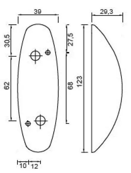 Äärivalo pu/va, 122,2x39,2mm, oikea Hella, kork.28,6mm, -071 - Ajoneuvovalaisimet - 593 - 2