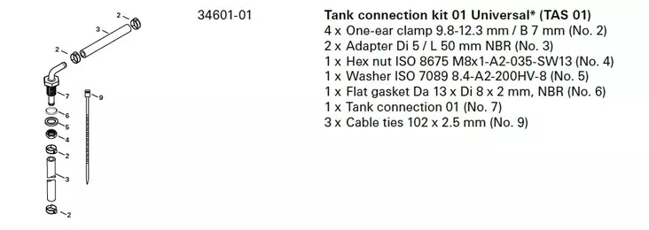 Truma liitossarja 01 polttoainesäiliöön, Combi D -F- - Lämmityslaitteiden asennustarvikkeet - 24033 - 1