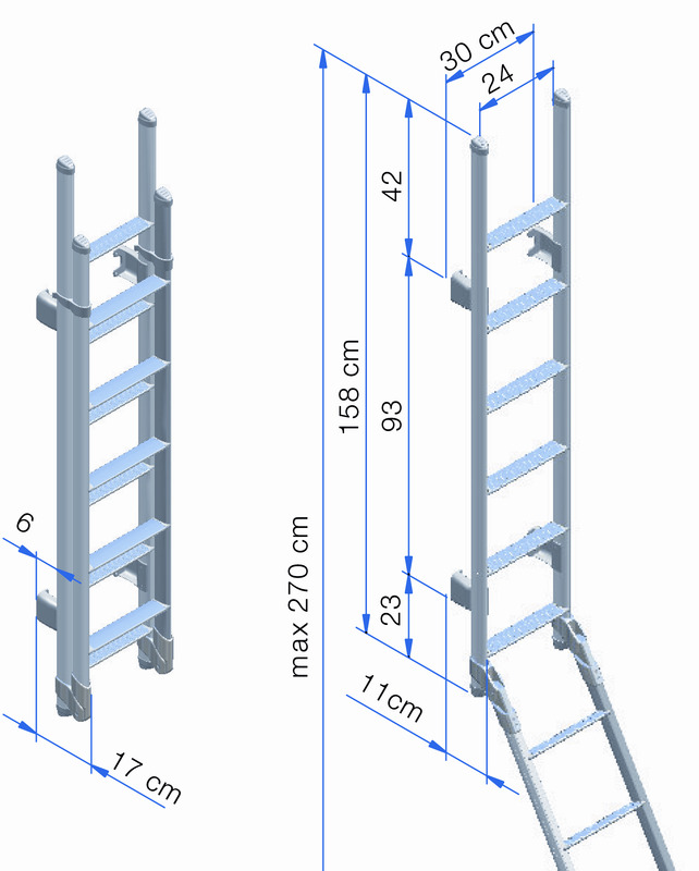 Thule taittuvat tikkaat De Luxe, 11 askelmaa - Kattokaiteet, tikkaat ja varusteet - 1634 - 1