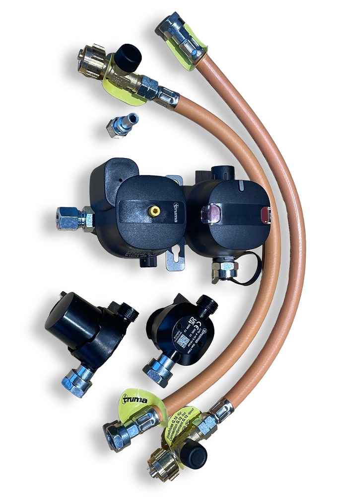 Truma Duocontrol CS kit, 30 mbar, pystysuora - Säätimet, vaihtajat, letkut, suodattimet - 18084 - 1