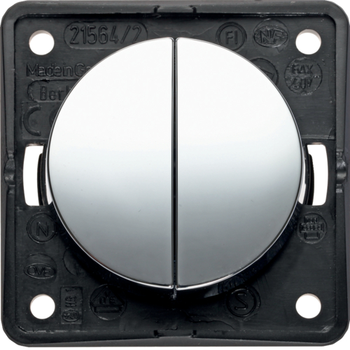 Berker katkaisin upotettava 2-osainen kromi kiiltävä 250V, 16AX - Sähkörasiat, pistokkeet - 11135 - 1