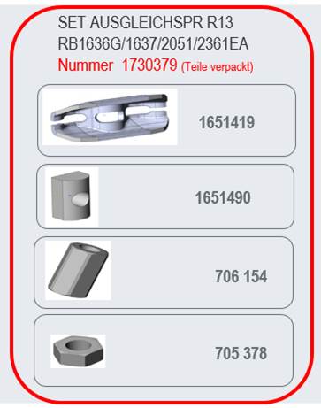 Jarruvaijerien tasaussarja, 1-akselinen 1636G/1637/2051/2361 - AL-KO - 7525 - 1
