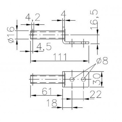 Vastakappale saranaan UZ-01 10-17-A BSCHG - Hevostrailerit/Saranat/Lavalukot/Kaasujo - 12486 - 2