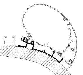 Thule kiinnityssarja Carthago Chic 4,5 m -2014 - Kattomarkiisien kiinnityssarjat - 8946 - 1