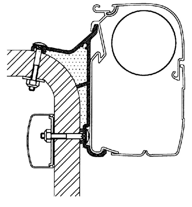 Thule kiinnityssarja Hymer B2 5,5 m - Seinämarkiisien kiinnityssarjat - 1016 - 1