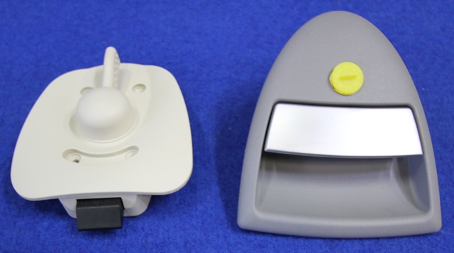 Ulko-oven lukko oikea, RAL 7073, HSC FF2 ilman lukkopesää - HOBBY VARAOSAT - 3466 - 1