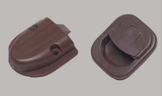 Kaapin lukko ruskea. T-vedin Asennusaukko 45x40mm - KALUSTEIDEN TARVIKKEET - 2607 - 1