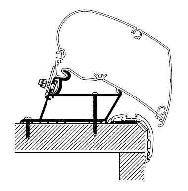 Thule kiinnityssarja Carthago Malibu, Fendt 2022- 3,50 m - Kattomarkiisien kiinnityssarjat - 7397 - 1