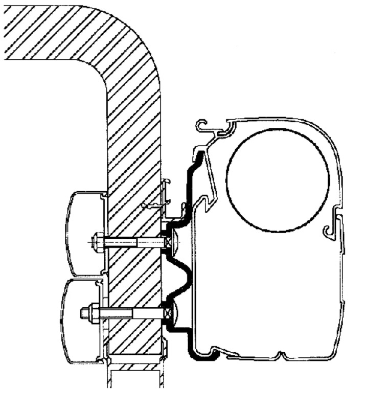 Thule kiinnityssarja Hymer Camp 3,5 m - Seinämarkiisien kiinnityssarjat - 1017 - 1