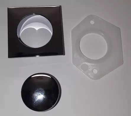 Kaapin lukon nuppi ja kaulus kromi Push-lock - HOBBY VARAOSAT - 9008 - 1