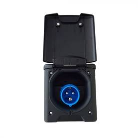 Sisäänottorasia 230V, CEE, musta upotettava, 13, magneettikansi - Sähkörasiat, pistokkeet - 11760 - 1