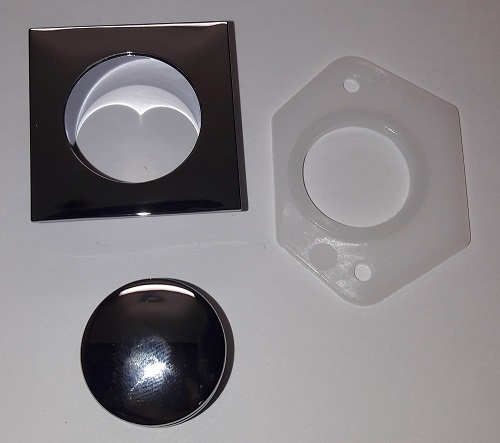 Kaapin lukon nuppi ja kaulus kromi Push-lock - HOBBY VARAOSAT - 9008 - 1