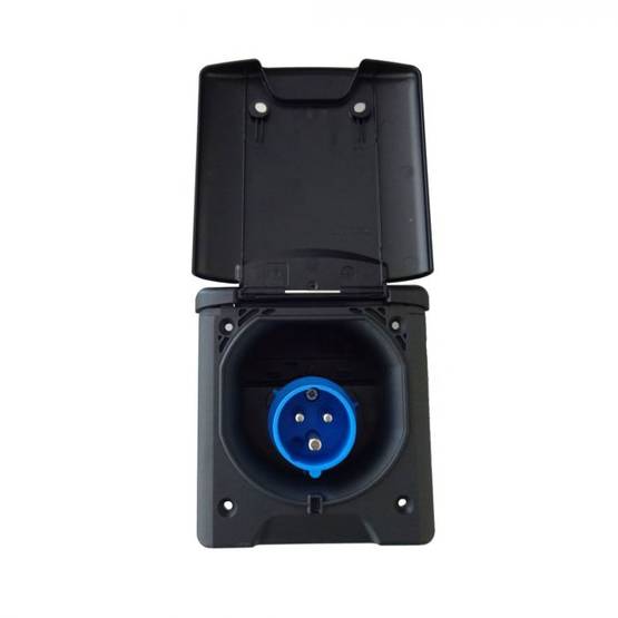Sisäänottorasia 230V, CEE, musta upotettava, 13, magneettikansi - Sähkörasiat, pistokkeet - 11760 - 1