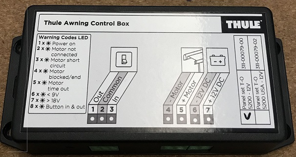 Thule moottorin ohjausyksikkö 5200 12V - Markiisien varaosat Thule - 13159 - 1