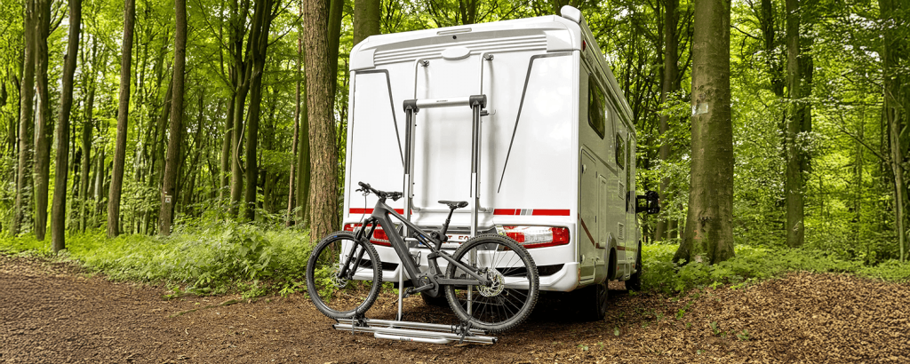 Br-Systems Lift, sähköinen polkupyöräteline asennettuna matkailuautoon